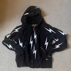 Aviator Nation Black Lightning Zip-Up Hoodie Jacket